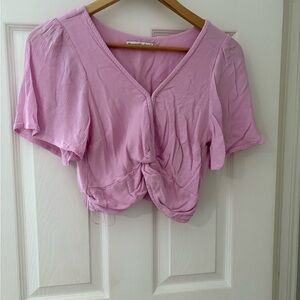 Abercrombie&Fitch twist front crop top size small pink short sleeve